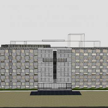 现代建筑医院住院部SU模型下载_sketchup草图大师SKP模型