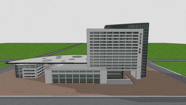 第一医院建筑SU模型下载_sketchup草图大师SKP模型