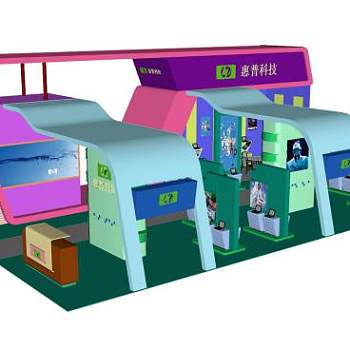 惠普科技企业展厅SU模型下载_sketchup草图大师SKP模型