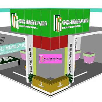 中冶林荫大道企业展厅SU模型下载_sketchup草图大师SKP模型