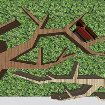 小型书架su模型下载_sketchup草图大师SKP模型