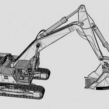 钩机工程机械SU模型_su模型下载 草图大师模型_SKP模型