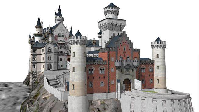 欧式城堡su模型下载_sketchup草图大师SKP模型