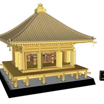 高架寺庙建筑SU模型下载_sketchup草图大师SKP模型