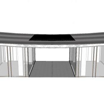 新中式展厅SU模型下载_sketchup草图大师SKP模型