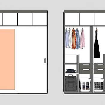 现代衣柜家具SU模型下载_sketchup草图大师SKP模型