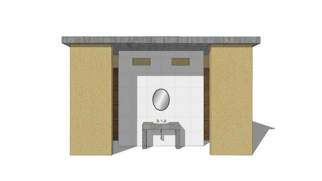现代小型公园厕所SU模型下载_sketchup草图大师SKP模型