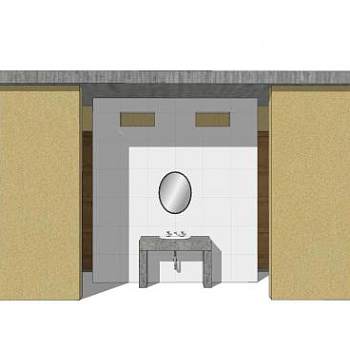 现代小型公园厕所SU模型下载_sketchup草图大师SKP模型