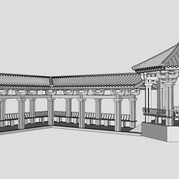 回廊su模型下载_sketchup草图大师SKP模型