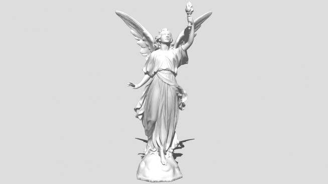 欧式天使人物雕塑SU模型下载_sketchup草图大师SKP模型