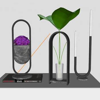 创意花瓶装饰品SU模型下载_sketchup草图大师SKP模型