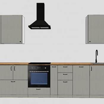 宜家厨房橱柜家具SU模型下载_sketchup草图大师SKP模型