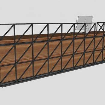 工业风前台柜SU模型下载_sketchup草图大师SKP模型