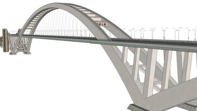 钢结构拱桥su模型下载_sketchup草图大师SKP模型
