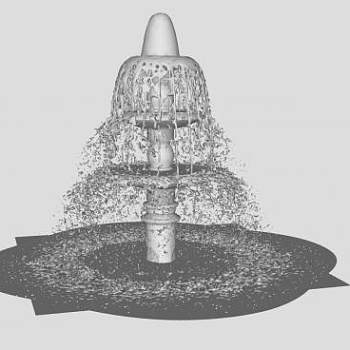 雪糕形状喷泉水珠SU模型下载_sketchup草图大师SKP模型