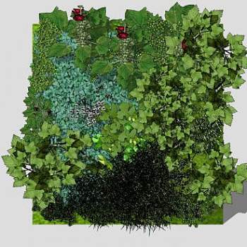 植物装饰绿植墙SU模型下载_sketchup草图大师SKP模型