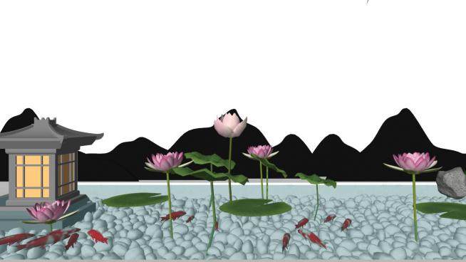 净化水质的水生植物su模型下载_sketchup草图大师SKP模型