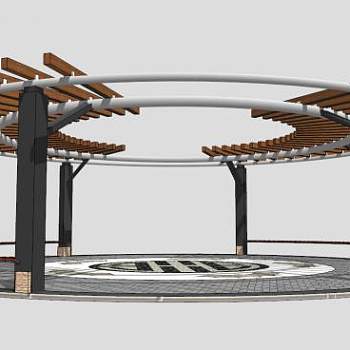 景观廊架su模型下载_sketchup草图大师SKP模型