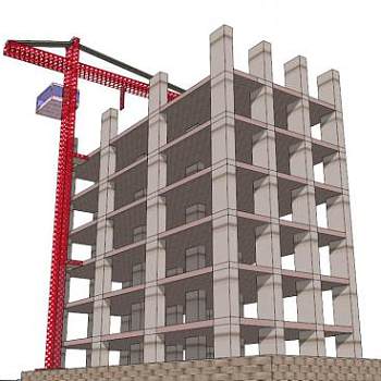 建筑施工场地su模型下载_sketchup草图大师SKP模型