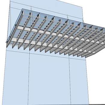 点抓式雨棚su模型下载_sketchup草图大师SKP模型