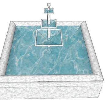 方形涌泉su模型下载_sketchup草图大师SKP模型