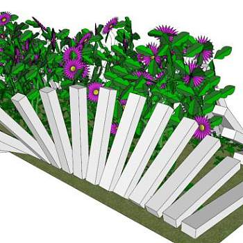 欧式花池su模型下载_sketchup草图大师SKP模型