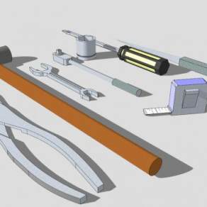 各种工具扳手锤子螺丝刀SU模型_su模型下载 草图大师模型_SKP模型