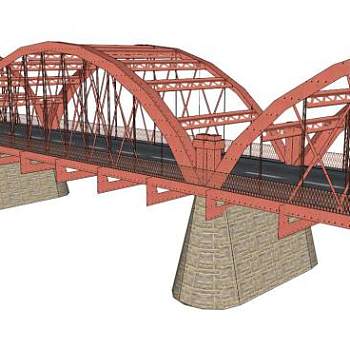 钢结构拱形su模型下载_sketchup草图大师SKP模型