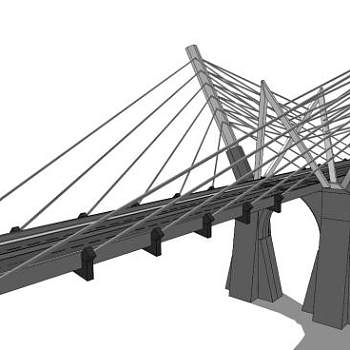 斜拉桥su模型下载_sketchup草图大师SKP模型