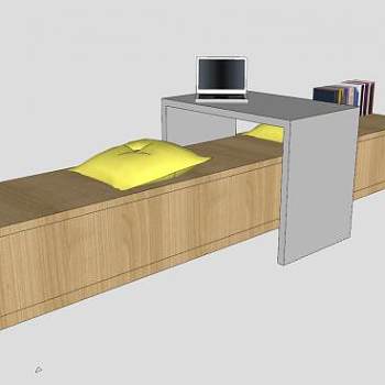 矮桌榻榻米飘窗柜SU模型下载_sketchup草图大师SKP模型