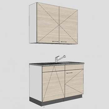 洗手池吊柜家具SU模型下载_sketchup草图大师SKP模型