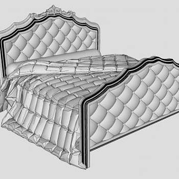 欧式床铺SU模型下载_sketchup草图大师SKP模型