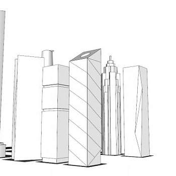 珠江新城su模型下载_sketchup草图大师SKP模型