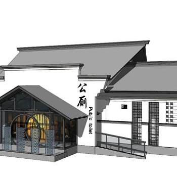 景观厕所su模型下载_sketchup草图大师SKP模型