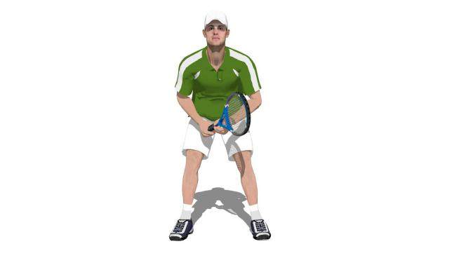 现代男性网球运动员SU模型下载_sketchup草图大师SKP模型