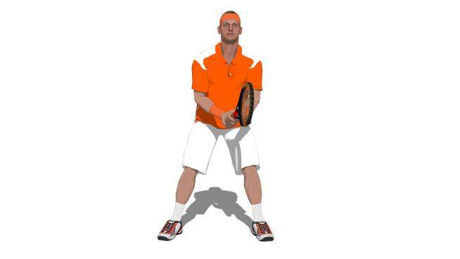 男性网球运动员SU模型下载_sketchup草图大师SKP模型