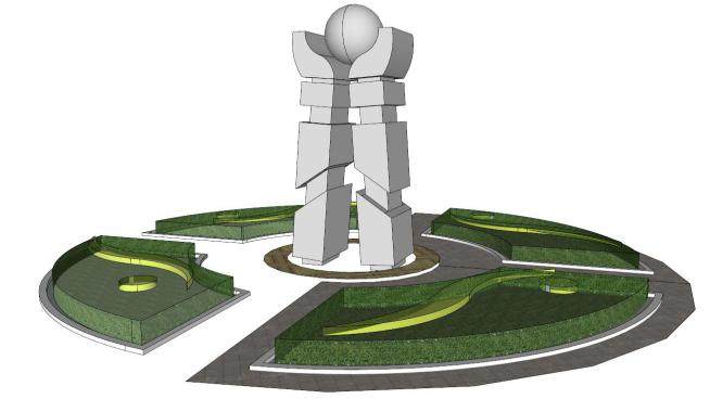公园雕塑su模型下载_sketchup草图大师SKP模型