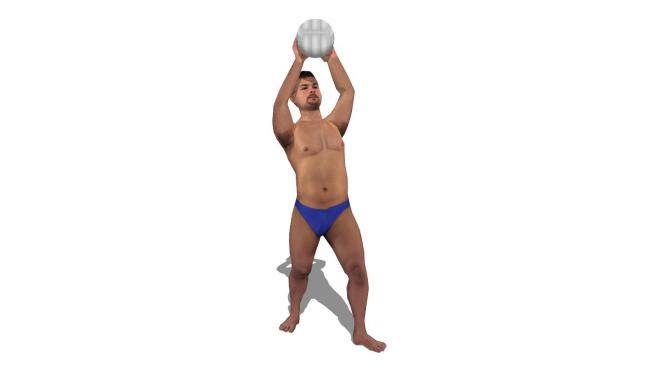 现代沙滩排球泳装男人SU模型下载_sketchup草图大师SKP模型