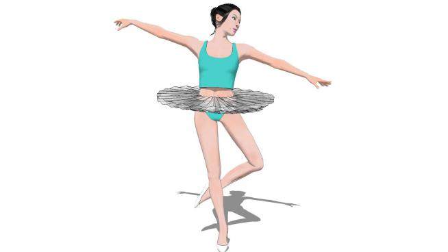 跳舞的女表演家SU模型下载_sketchup草图大师SKP模型