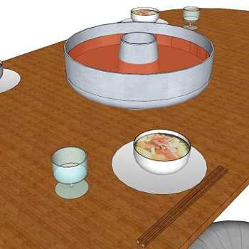 火锅SU模型下载_sketchup草图大师SKP模型