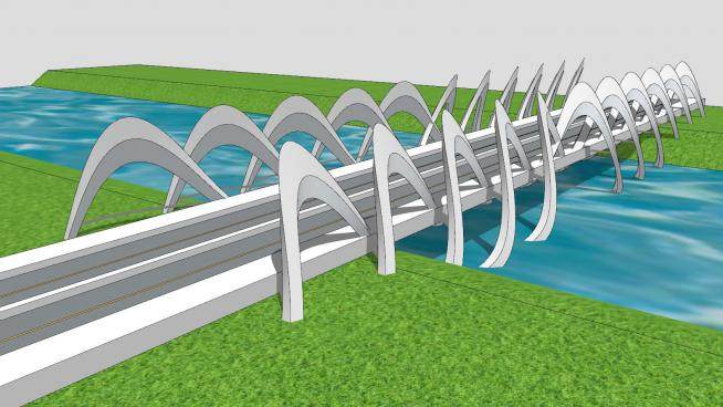 桥梁建筑SU模型下载_sketchup草图大师SKP模型