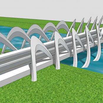 桥梁建筑SU模型下载_sketchup草图大师SKP模型