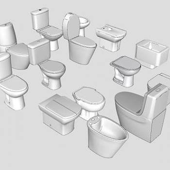 厕所马桶SU模型下载_sketchup草图大师SKP模型