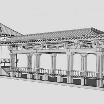 廊的su模型下载_sketchup草图大师SKP模型