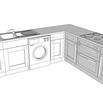 洗衣机柜su模型下载_sketchup草图大师SKP模型