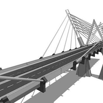 现代桥su模型下载_sketchup草图大师SKP模型