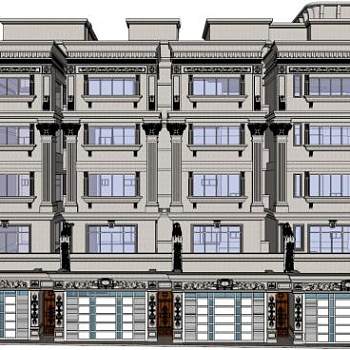 排屋su模型下载_sketchup草图大师SKP模型