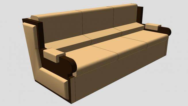 黄色皮质沙发su模型下载_sketchup草图大师SKP模型