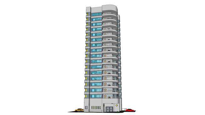 高层公寓su模型下载_sketchup草图大师SKP模型