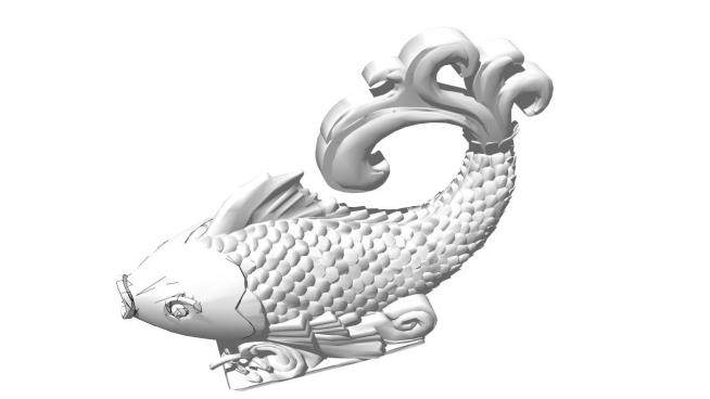 喷水鲤鱼雕塑设计su模型下载_sketchup草图大师SKP模型